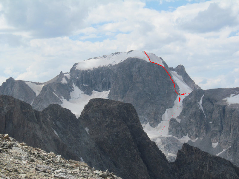 The General Line Of The Northeast Ridge On Gannett Peak The Dotted