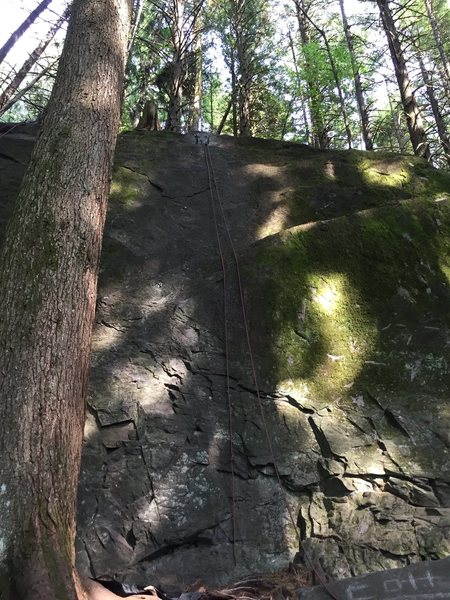 Photo of the route as set with top rope.