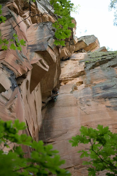 Mike stylin' the upper crux.