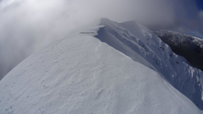 Summit with the Dangerous Cornice, taken during winter ascent
