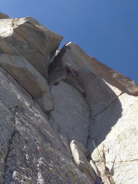 or right up a clean crack to gain the chimney