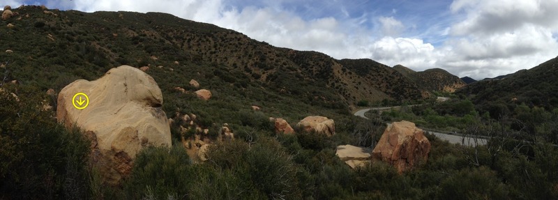 The left most boulder where the route Smuggler's Run is located.