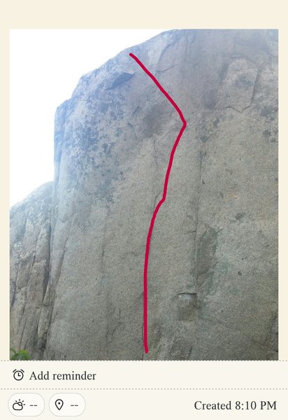 Looks extremely blank unless seem in person. In not strong enough to send. Id really like to see some stronger climbers try this problem. Will be a mega classic if it gets sent! Definitely a worthy FA