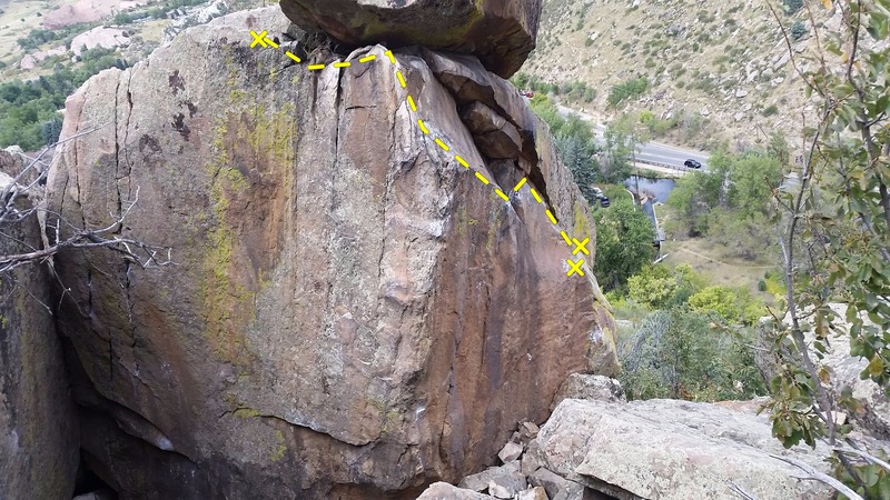 Another view, this photo showing the arete, and the line taken.