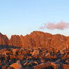 Morning light on Granite Peak (left), from the the Tempest saddle...