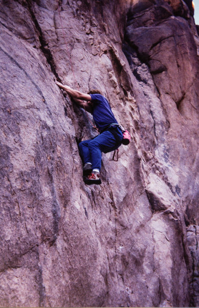 George Smith top roping on the start of Thrashin' Tony's Free Dinner. Courtesy of Adam Pierce photo collection.