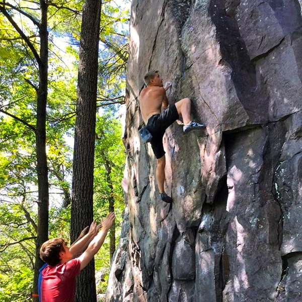 Up high on the problem. Don't fall from here on up.