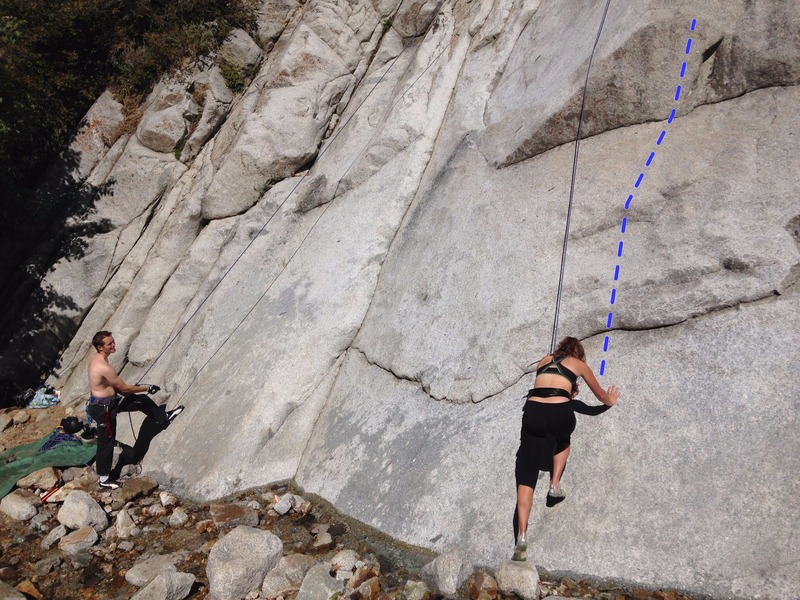 Crux just above bottom of Sweep Left