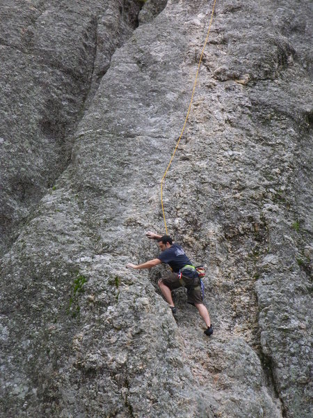 Mason climbing Better than pool and pie. First climb in South Dakota.