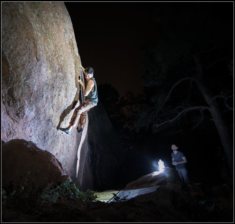Night bouldering.