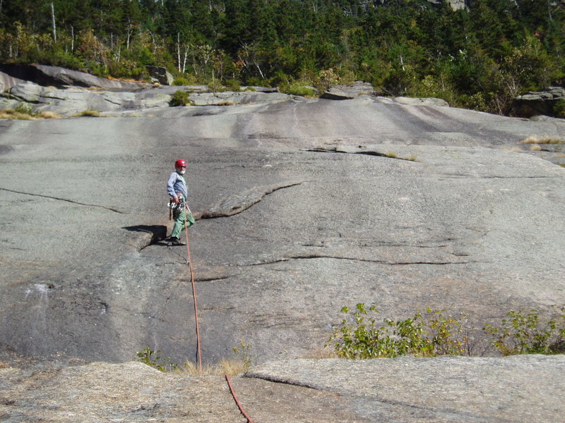 Crack on P4; the "crux" is the 15 ft of slab below it.