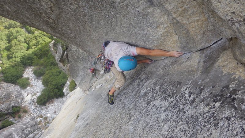 Rett English powering through the .11b crux on Pitch 3!