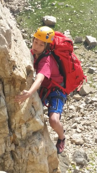 Dragan at the crux of pitch 1