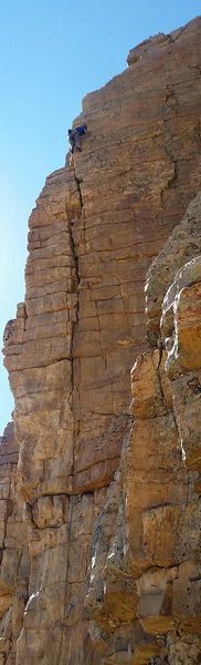 Kevin Fosberg getting the coveted second ascent