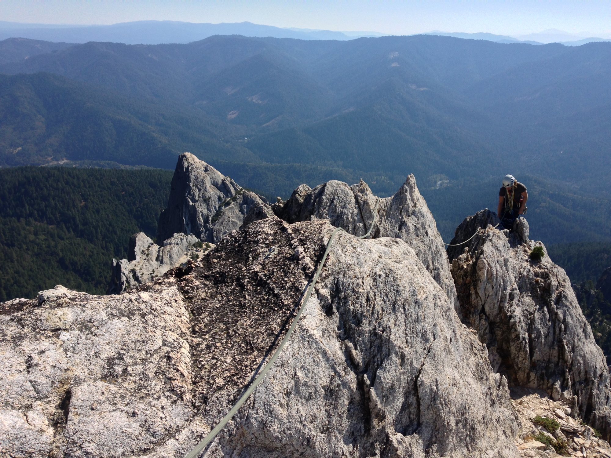 last pitch really amazing exposure and easy climbing.
