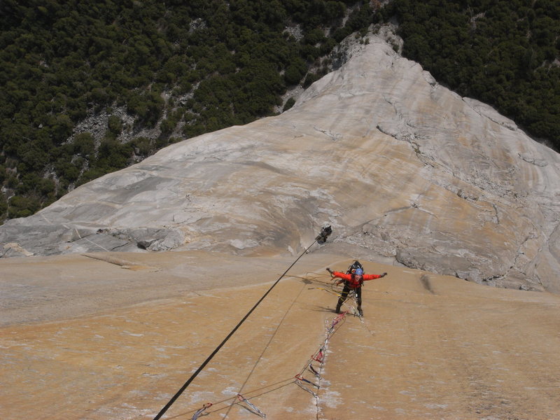 On the headwall of the Shield, El Cap.