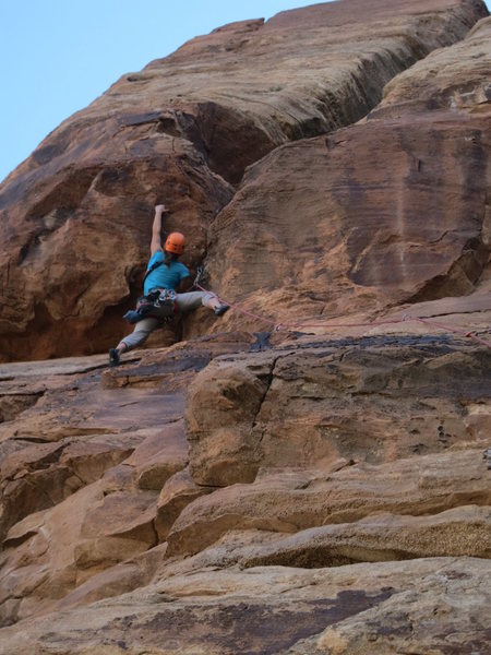Emily Reinsel surmounts the roof on P5.