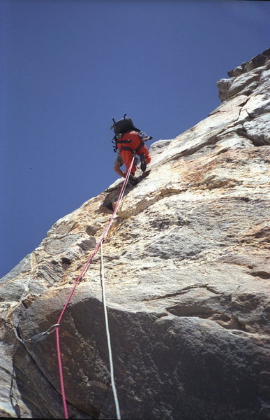 Irene's Arete 5.9 / Pitch 4 / Climber: John Bragg 