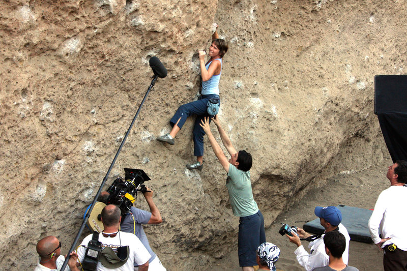 Planet of the Apes Wall / Malibu Creek State Park / shooting a "climbing" episode for the television show NUMB3RS / actors give terrible spots!