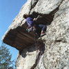 Double Overhang 5.10 / Claudius Smith Den / Harriman State Park / Climber: Dennis Walker - at the second overhang