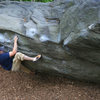 The most popular V5 in New York City.  Working the Overhanging Traverse (aka Polish Traverse).