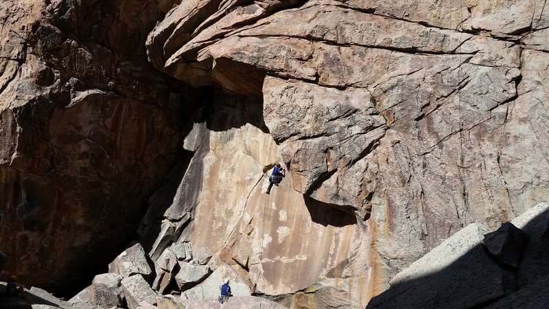 Moving into the finger crack section.