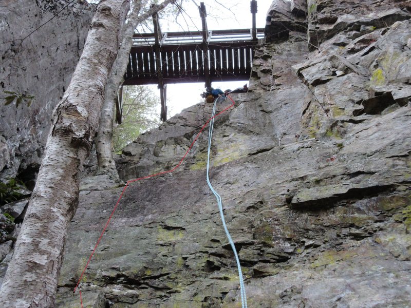 Rock Climbing in Parking lot side of street, Backbone Rock