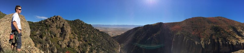 Pano with Cole S. on the top of Heart Rock