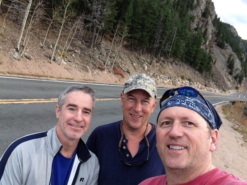 Veteran highway men, Don, Tim, & Scott refusing CDOT sponsorship for their ascent.