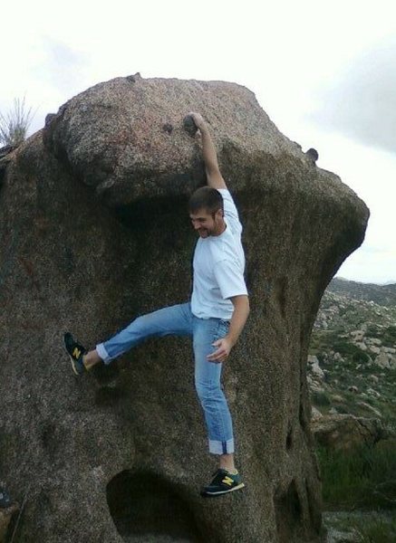 First time climbing outside. Poppin cherrys and using a dumped mattress as crash pads.