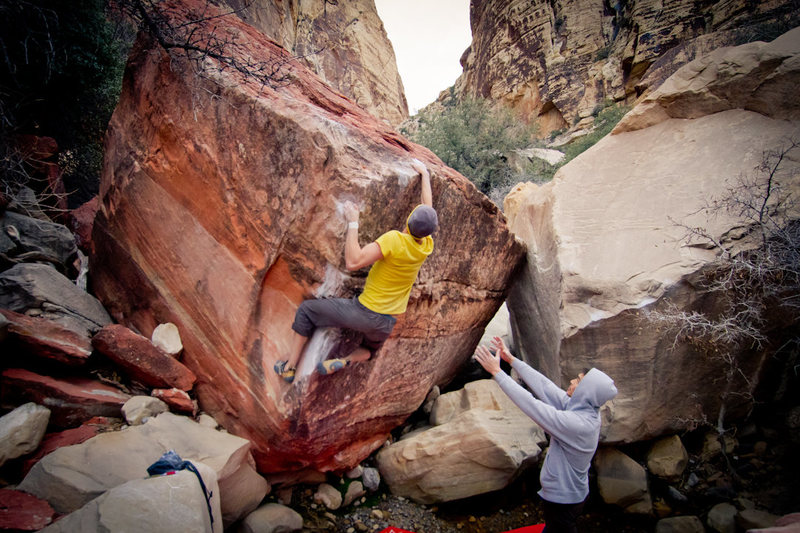 The Red Dragon V6/7<br>
Seen Here: Zack Barbee<br>
Photo Credit: Eric Hunter