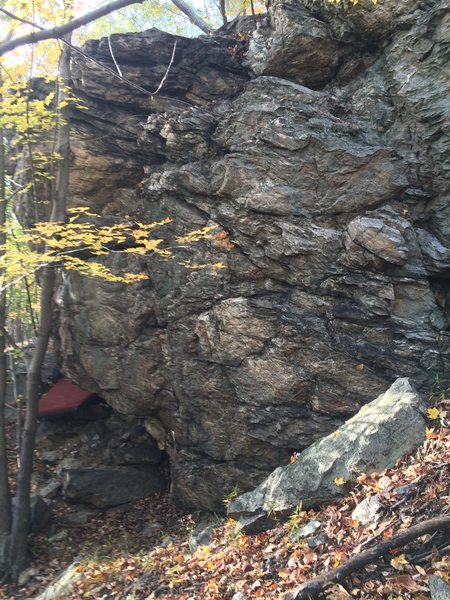 The lesser seen side of the Sugar Boulder. It has some decent problems.
