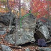 Small block below the Big Time boulder. The face has a pretty cool V0 called Surf & Turf