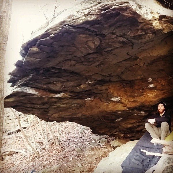 Dave Cohen under greenstonia roof, The ridgeline at the forest, Blue Ridge Parkway