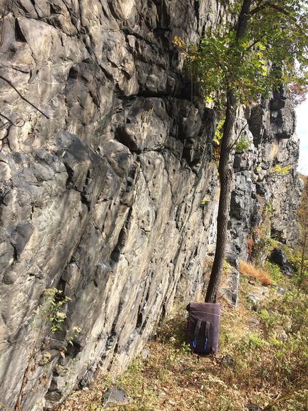Sunshine Wall at the left end of Balcony Jr. Great cold sunny day bouldering.