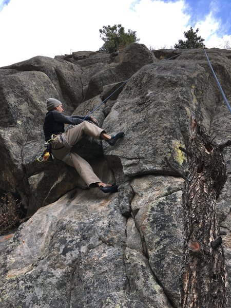 Laying back the crux (less painful).