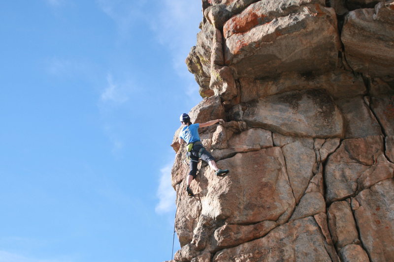 Lauren climbing Jugs Out For The Lads.