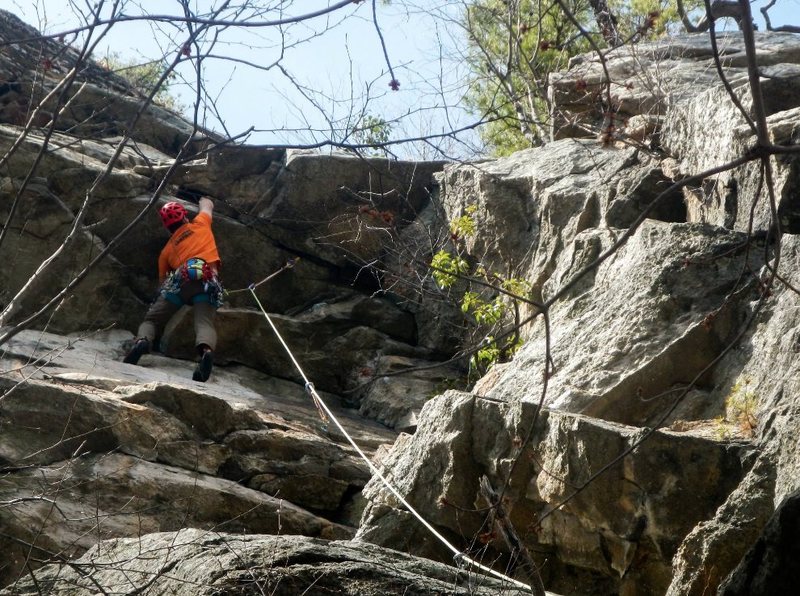 Crux #2 but a bit more well protected. I think it is better to go this way compared to going further left. The rock is a bit more solid.