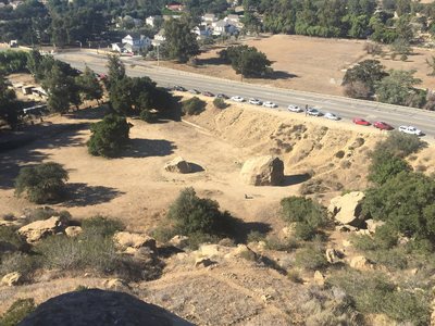 Boulder 1 area from the base of Pink Drips.