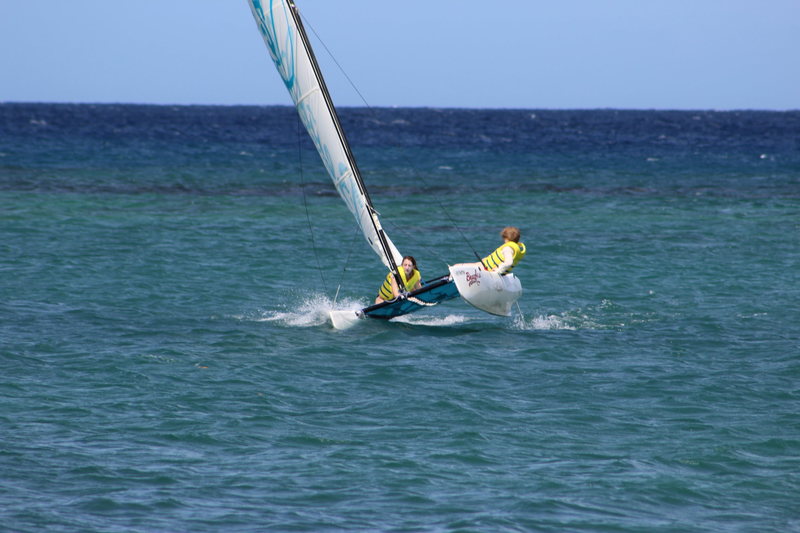 Sheri, Alexa and Jonah sailing in Ocho Rios Jamaica 2015.