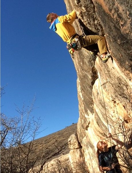 Getting onto the face on a chilly fall day!