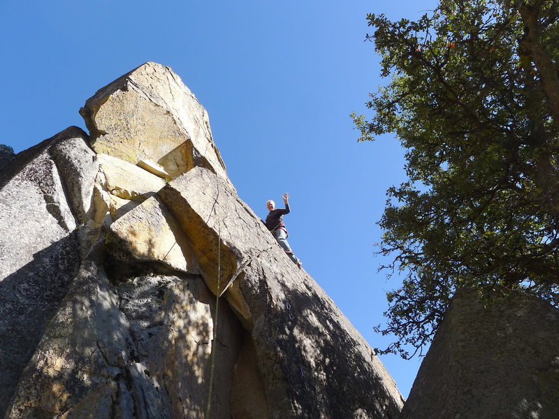 Mike Arechiga on fun route on upper right side wall.