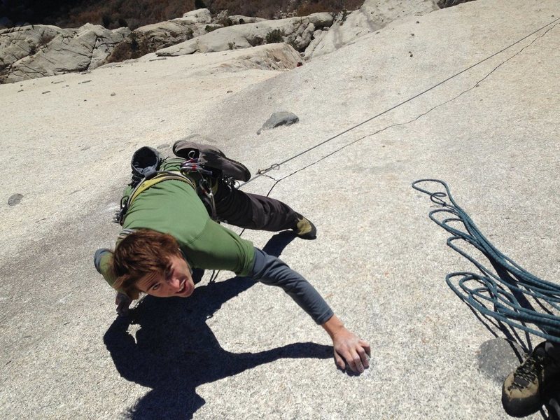Madison comes up to the belay on pitch 2 I think.