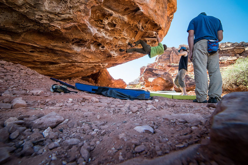 Me getting the onsight and my third ever outside boulder!