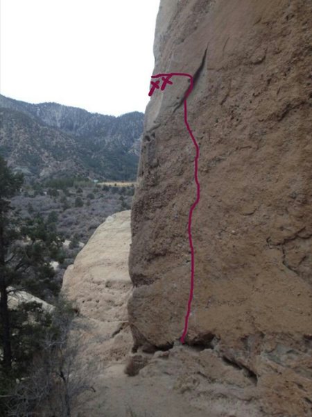 This photo is lacking editude but it shows where the climb is