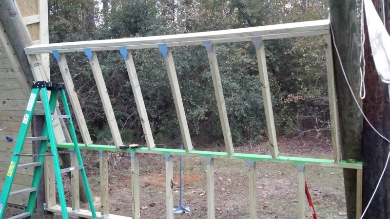 Section 2 frame up complete. I doubled up on the top 2x6 to add more stiffness to the second section. Future pics will show how the top section will be reinforced for stiffness.