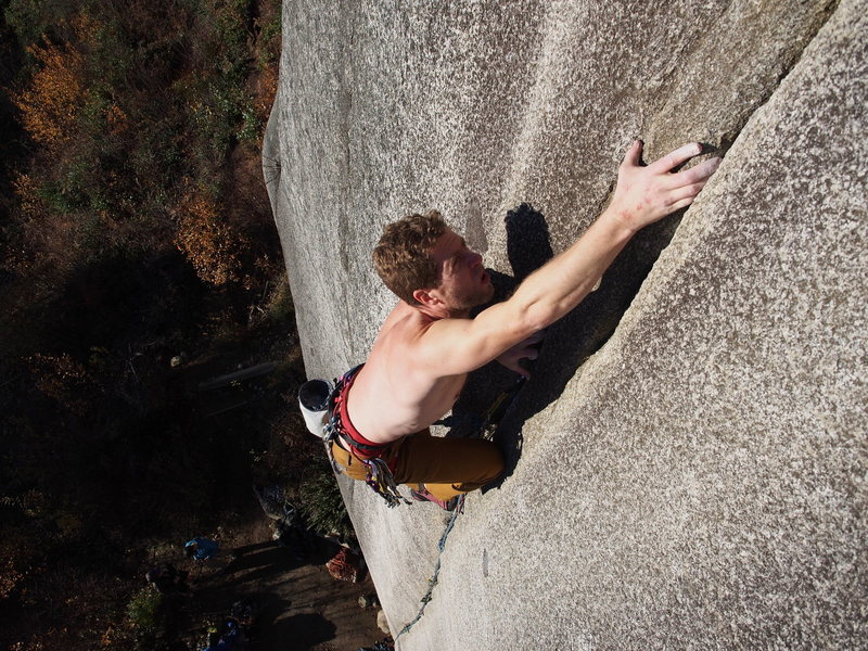 Mark R at the upper "crack switch" crux