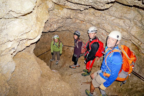 Optional descent through Galleria Piccola di Falzarego tunnel (bring a headlamp)