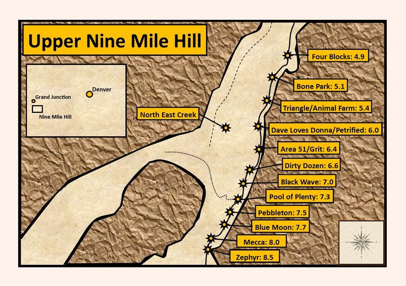 Upper Nine Mile Hill. Distances were measured from U.S. 50/CO Highway 141 junction.