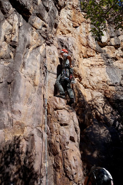 Jeff on the pillar at start.